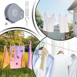 Intrekbare Waslijn - Waslijn Muurbevestiging - Kleding Drogen - Winddicht Ontwerp - 15 meter - Uniek — thumbnail 2
