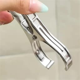 Handdoekklemmen - Wasknijpers - Was ophangen - Roestvrij staal - 10 stuks 9cm - Zilver — thumbnail 5