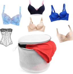 Waszak voor BH en Delicate Stoffen - Set van 5 stuks - Wasnet voor Wasmachine en Droger - 17 x 15 cm - Lingerie Waszak met Verborgen Rits - Anti-klit en Vormbehoud - Duurzame Bescherming voor Ondergoed - Ook Geschikt als Reis-opbergzak - Wit — thumbnail 3