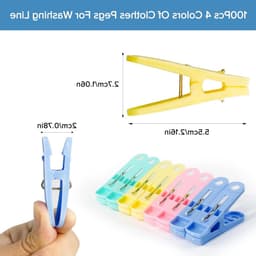 Solidchoice - Set van 100 Kleurige Kledingknijpers voor Kledinglijn — thumbnail 5