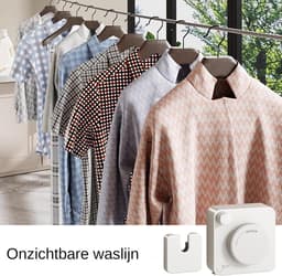 Intrekbare Waslijn - Uittrekbare Waslijn - Kleding Drogen - Niet-doorzakkend Touw - 48 Meter - Wit — thumbnail 5