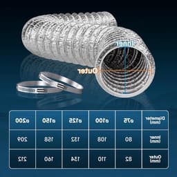 Afvoerslang - Flexibele buis - Luchtgeleiding - Hittebestendig materiaal - 150 mm x 2.5 m - Zilver — thumbnail 3