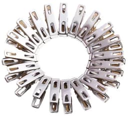 Oneay 20 roestvrijstalen wasknijpers, die gebruikt kunnen worden om kleding, sokken, voedselverpakkingen, enz. vast te klemmen. — thumbnail 2