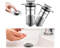 Verwijderbare wastafelkappen, duurzame filters voor badkamer en keuken, insectenbescherming en geurfilter, set van 2