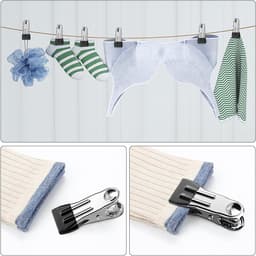 Roestvrijstalen wasknijpers, 8 stuks, antislip klemmen voor handdoeken, sokken en foto's, duurzaam en multifunctioneel — thumbnail 5