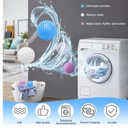 6 stuks wasballen voor de wasmachine - droogballen - wasballen voor de wasmachine - droogballen voor de wasdroger - herbruikbaar - voor het reinigen van kleding thuis — thumbnail 4