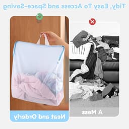 Grote wasnetten met handvatten en rits, 50 x 55 cm, ideaal voor ondergoed, delicate kleding en beddengoed — thumbnail 5