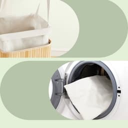 SONGMICS - Wasmand - Wasmand van Bamboe met Deksel - Opvouwbaar - Uitneembare Waszak - Met Handgrepen — thumbnail 5