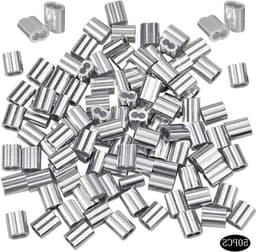 MK Stoer - Draadkabel voor Hondentouw en Waslijn - Aluminium en Staaldraad - 50 Stuks, Geschikt voor Diverse Objecten - Zilverkleurig — thumbnail 1