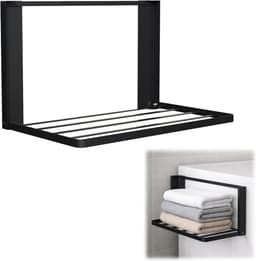 Uitbreidbaar wasmachine rek 40,5 x 25 cm - Magnetisch droogrek voor handdoeken, kleding en vuile was, zwart — thumbnail 1
