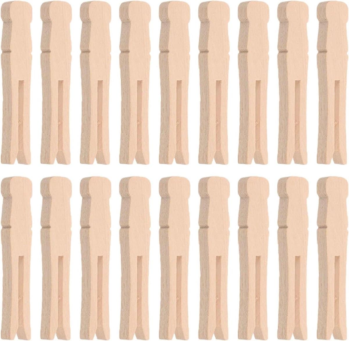 Houten Wasknijpers - Decoratieve Clips - Kleding Drogen - Zonder Veer - 30 Stuks - Natuurlijk Bruin — afbeelding 1