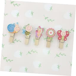 Houten Wasknijpers - Kleine Clips - Foto Ophangen - Natuurlijk Hout - 40 Stuks - Diverse Kleuren — thumbnail 2