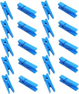 Houten Clips - Mini Pinnen - Knutselprojecten Versieren - Natuurlijk Hout - 100 Stuks - Blauw — thumbnail 1