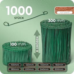Sluitdraden voor zakken - Binddraad met drilapparaat - Zakken afsluiten - Groen ommanteld koper - 14 x 160 mm - Groen — thumbnail 5