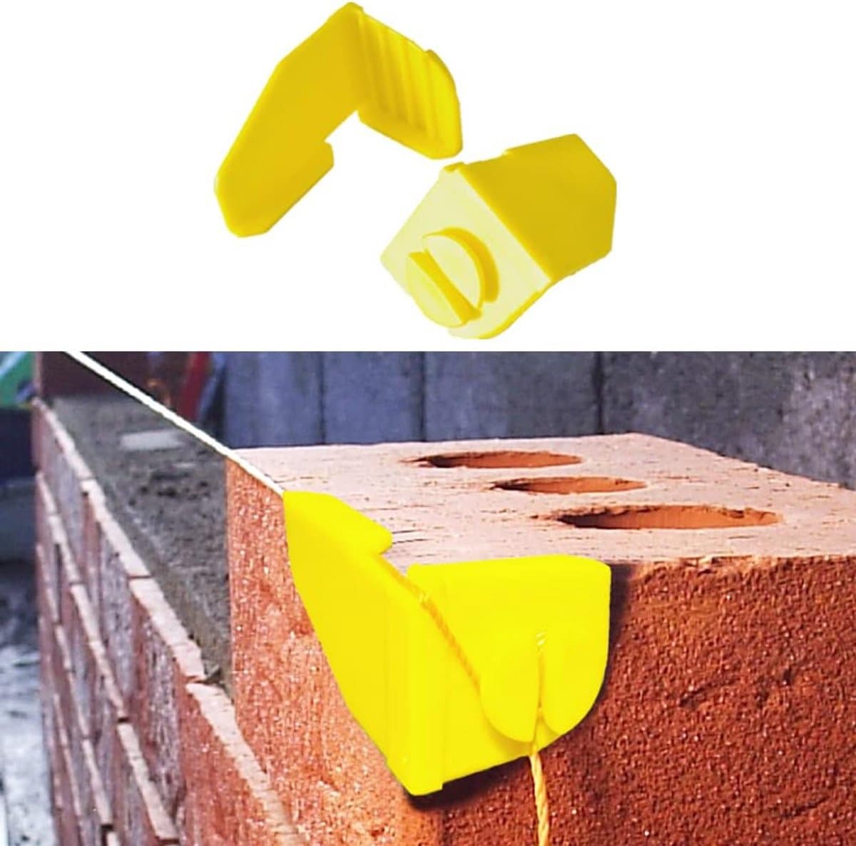 Bouwlijn Ankers - Lijnhouders - Metselwerk Lijnen - Vastzetten zonder Glijden - Set van 2 - Grijs — afbeelding 1