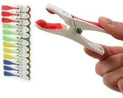 Sterke Kleperpennen - Wasknijpers - Kleding Drogen - Zachte Rubberen Tips - 12 Stuks - Verschillende Kleuren