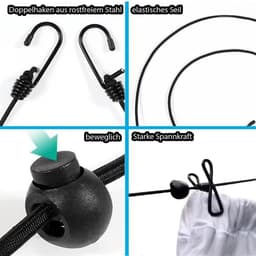 Dailygoods- Waslijn Draagbaar - Oprolbaar - Elastisch - 12 Klemmen - Uittrekbaar 180/360 cm - Lichtgewicht en Compact - Reiswaslijn — thumbnail 4