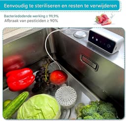 carmdering - 2-in-1 Fruit En Vegetable Wasmachine - Draagbare Groente Reiniger - Ultrasoon Apparaat - OH-ion Zuiveringstechnologie - Verwijdert 99% Residuen - ABS Materiaal - IPX7 Waterdicht - 1 Stuk — thumbnail 5