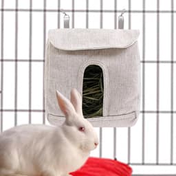 Voedertas Kleine Dieren - Hooizak Dispenser - Voorkom Hooiverspilling - Met Ophanghaken - Maat L - Meerkleurig — thumbnail 1