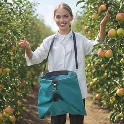 Oogstschort Met Zakken - Plukschort Tuinschort - Fruit Plukken - Grote Capaciteit - 40 x 38 x 28 cm - Groen — thumbnail 3
