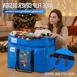Dubbele Laag Verhuiszakken Extra Groot met Sterke Handvatten en Ritsen - Verhuisbenodigdheden, Kledingopslag, Waszakken (Blauw, 4 Stuks) — thumbnail 4