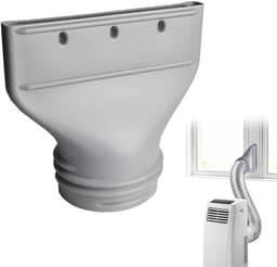 Platte Afvoerslang Adapter | 130mm/150mm Slangaansluiting | Raamdoorvoer Voor Mobiele Airco En Droger | Geschikt Voor Dakraam En Standaard Raam | Sterke Aansluiting Luchtdicht | Voorkomt Terugstroom Van Afvoerlucht | Eenvoudig Te Monteren| Cyslmuk® — thumbnail 1