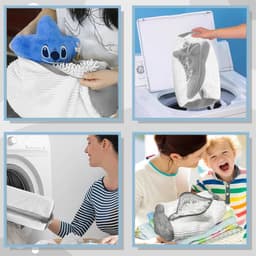 Waszak voor schoenen - set van 2 waszakken met rits, ideaal voor de wasmachine, chenille waszakken voor delicate schoenen en sneakers — thumbnail 3