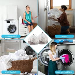 Set van 2 wasnetten met trekkoord voor delicate kleding, ideaal voor wasmachine en reizen, 11.8"x15.8"/15.8"x19.7 — thumbnail 4