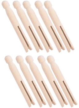 Dailygoods- Wasknijpers Houten - 10x Kledingklemmen - Handgemaakt - Glad Oppervlak - Ideaal voor Knutselprojecten - Duurzaam en Praktisch - Kledingklem — thumbnail 2