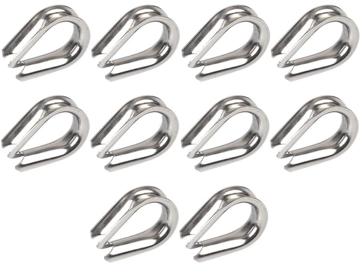 Dailygoods- Staalkabel M10 - Roestvrij Staal 304 - Bevestigingsring - Kabelhuls - Slijtagebescherming - Geschikt voor Draadkabels — afbeelding 1