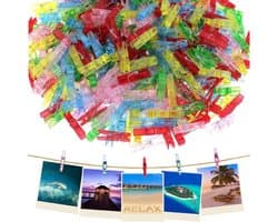 Dailygoods- Wasknijpers Mini - 100 Stuks Transparante Clips - Fotoclips - Kleine Klemmen - Decoratieve Clips - Breekbestendig Plastic