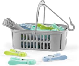 Kledinglijn met 30 Klemmen - Waslijn Set - Kleding Drogen - Inclusief Klemmenmand - 20 Meter - Grijs — thumbnail 4
