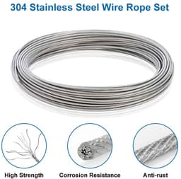 Dailygoods- Staalkabel 30 m - Roestvrij Staal 304 - PVC Coating - Bevestigingsvoorzieningen - Vingerhoed - Hoogwaardige Flexibiliteit - Draadkabel — thumbnail 4