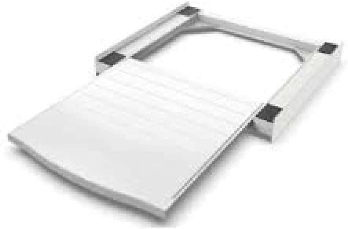 Wasdroger Stapelkit - Wasmachine Verhoger - Ruimte Besparen - Uittrekbaar Werkblad - 60 cm Breed - Wit — afbeelding 1