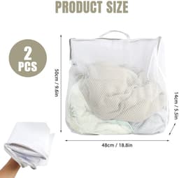 Dailygoods - Set van 2 Grote Herbruikbare Netwaszakken, 50 x 60 cm — thumbnail 3