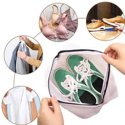 Dailygoods- Schoenwaszak Dubbel Laag - Waszakken voor Wasgoed - Waszak Schoenen - Wasnet - Opbergzak - Veilig Rits — thumbnail 4