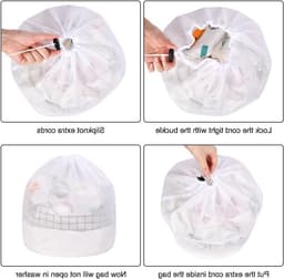 3-delige trekkoord waszak set van fijn gaas, ideaal voor delicate was, babykleding en speelgoedopslag — thumbnail 2