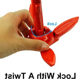 Vouwbare Grapnel Anker Kit 0.7kg voor Kano, Jetski en Paddleboard met 10m Touw en Draagtas - Rood — thumbnail 3