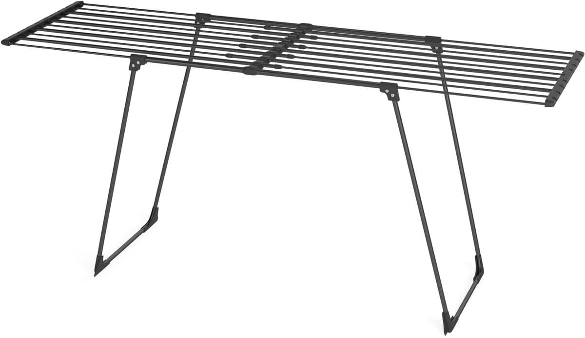 Wasophoogte® Uitschuifbaar Droogrek Zwart – Wasrek 20m – Inklapbaar – Verstelbaar 115–200 cm – Lino — afbeelding 1