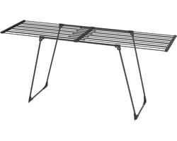 Wasophoogte® Uitschuifbaar Droogrek Zwart – Wasrek 20m – Inklapbaar – Verstelbaar 115–200 cm – Lino — afbeelding 1