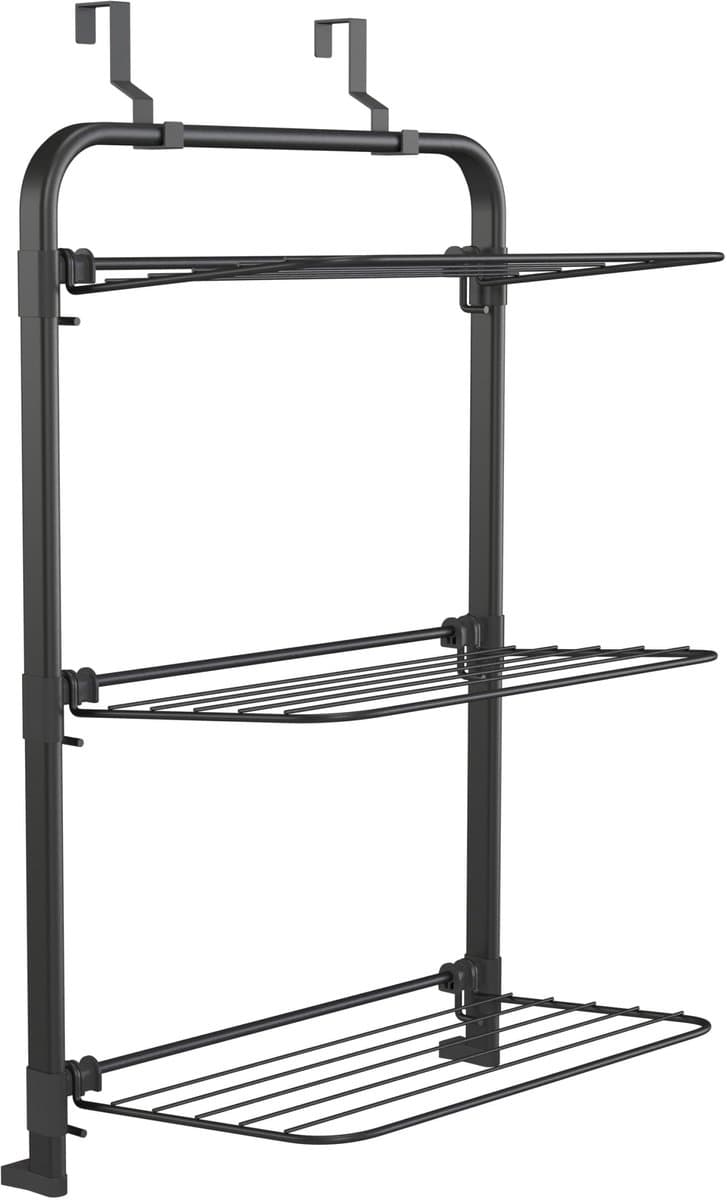 Wasophoogte® Hangend Droogrek – Deur & Muur – Balkon Droogrek – Inklapbaar 3 Lagen – 10m Droogruimte — afbeelding 1