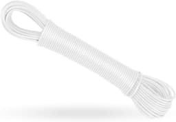 Waslijn 20 meter (1 stuk verpakking/wit) - lijn uittrekbaar 2,2 mm, extra sterk door nylon kern - reservelijn voor droogmolen, wasdroger tuin — thumbnail 1