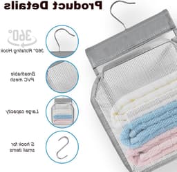 Praktische Hangtas voor Kledingknijpers, Opbergzak voor Squeegee en Badkameraccessoires, Ideaal voor Binnen en Buiten Gebruik, Grijs — thumbnail 4
