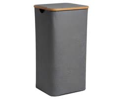 KAD® Wasmand 2 Vakken - Wasmand - Wassorteerder - Grijs - 40cm x 33cm x 70cm