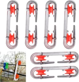 Waslijn Spreader - Waslijn Separator Katrol - Waslijnen Organiseren - Beschermt Tegen Slijtage - 6 stuks - Rood — thumbnail 1