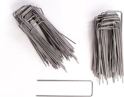 Grondankers Staal - Grondpennen Tuinmat - Onkruidmat Bevestigen - U-vormig Ontwerp - 100 stuks 25 cm - Zilver — thumbnail 1