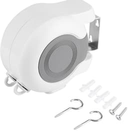 Allecto - Retractable Clothesline - Waslijn - Wall Mounted - PVC Draad - 2x12.8m - Geschikt voor Binnen en Buiten - Wit — thumbnail 2