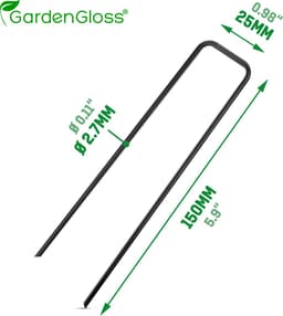 GardenGloss® Grondankers Van Niet Verzinkt Staal (25 Stuks) - Stabiele Grondankers Voor Onkruidvlies, Tuinvlies, Schutting & Net - 150 mm Lang, 25 mm Breed, Ø 2.7 mm — thumbnail 2