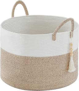 Grote Vlechtwerk Wasmand van 65 Liter, Opbergmand voor Dekens en Speelgoed, Ideaal voor Woonkamer en Kinderkamer, 50 x 33 cm, Bruin — thumbnail 1