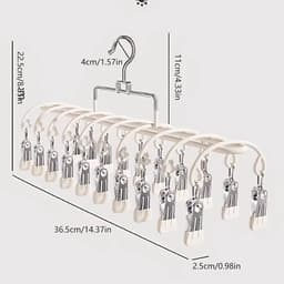 Wasknijpers - Draagbaar en voor op reis - Inclusief 20 roestvrijstalen wasknijpers - Roestvrijstalen waslijn voor het drogen van sokken en ondergoed - Winddicht - Afmetingen 36.5 x 22.5 cm — thumbnail 3